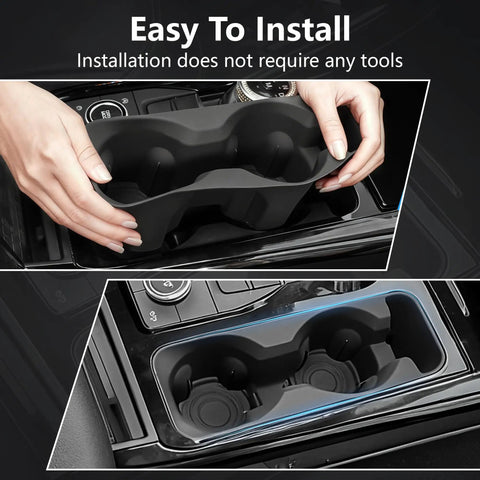 Ford Explorer Cup Holder Inserts Non Slip Silicone Center Console Protector Organizer To Prevent Spills And Scratches No Mess For 2020 2021 2022 2023 2024 Interior Accessories installation demonstration