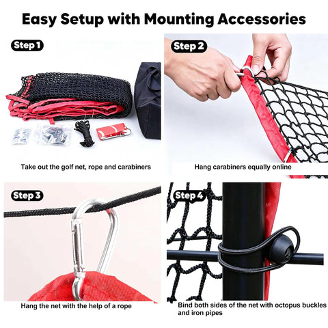 Step-by-step setup guide for 10 X 10 Ft Heavy Duty Golf Practice Net For Backyard And Garage Training, Multi Sport Hitting Barrier