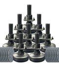 Beefy Eight Pack Adjustable Leveling Feet For Heavy Duty Furniture Levelers With Large Base For Cabinets, Sofas, Tables And Chairs
