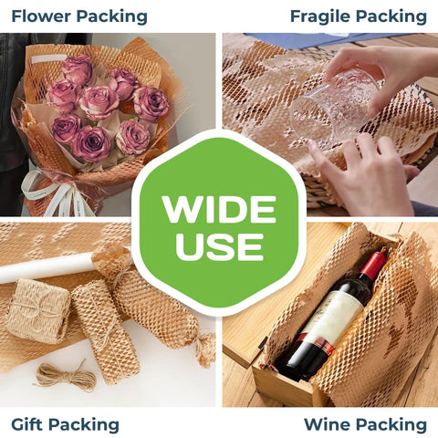 Eco Friendly Honeycomb Packing Paper For Shipping And Moving used for flowers, fragile items, gifts, and wine packing