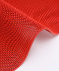 Heavy Duty Non Slip Poolside Floor Mat, Fast Drain Bathroom Anti Fatigue Tile With Wave Channels, Red rubber with mesh design.