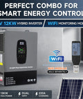 Beefed Up Hybrid Solar Inverter 12000W 48V DC To 110V 240V AC Split Phase Pure Sine Wave With Built In 2 MPPT Controllers image