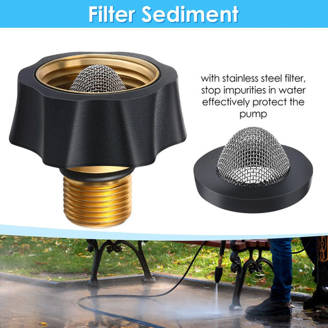 Garden Hose To Pressure Washer Adapter Three Quarter Inch Female To Three Eighth Inch Male Water Inlet Fitting with filter