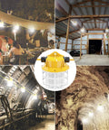 50 Foot LED Construction String Lights 75W 7500LM in use at outdoor events, sheds, tunnels, and caves
