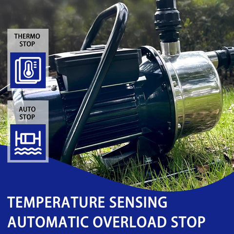 1.2HP Shallow Well Pump For Home Garden And Farm Stainless Steel 115V Water Transfer Jet Pump with auto stop feature