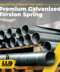 Garage Door Torsion Spring 243x2x28 Replacement In Galvanized Steel With Red Cone on a pallet