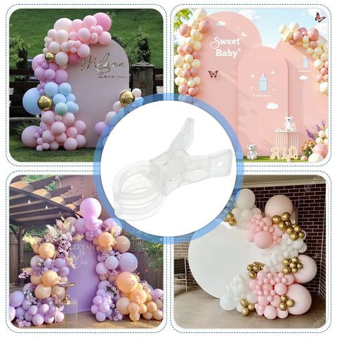 Clear Balloon Arch Clips Pack Of 20 Large Spring Clamps For Balloon Backdrops And Party Decor Transparent Easy Grip Clips