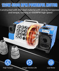 Top Notch Drill Bits Sharpener Machine For 3 To 20mm With 18 Collets, Adjustable Lip Relief And Point Angles, Portable Grinding Tool With CBN SDC Wheel, featuring powerful motor and steel construction.
