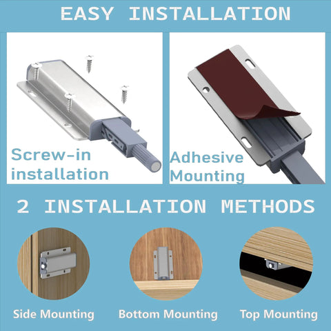 Sturdy Magnetic Push To Open Latch Brings Handle Free Cabinet Hardware With A Darn Slick Touch Release Designed For Kitchen Drawers Closets And Wardrobes Totally Bulletproof Two Pack Kit