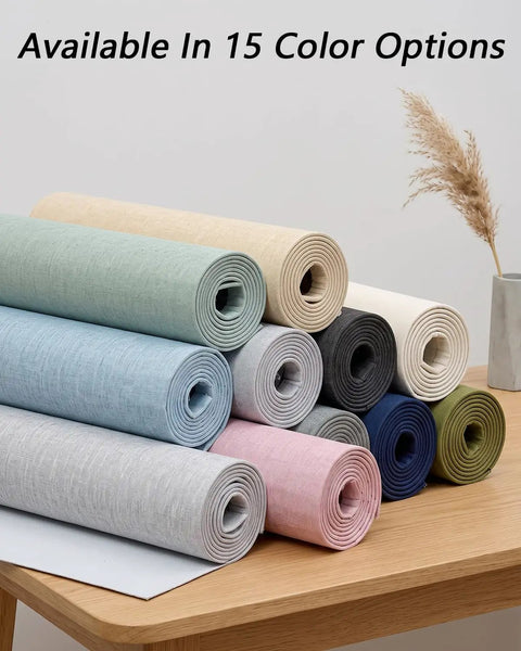Thick Peel And Stick Wall Covering Roll With Integrated Soundproof Foam and Heavy Duty Cloth Texture For No Hassle Wall Coverings in various colors.