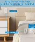 In-Wall Cable Management Kit With Recessed Outlet Box For Wall Mounted TV, 9.8 ft extender used by nightstand
