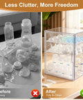 Three Tier Baby Bottle Organizer With Removable Dividers For Bottles Nipples Pump Parts And Food Jars Clear Acrylic Bottle Station For Countertop And Kitchen Perfect Gift For Busy New Moms before and after use.