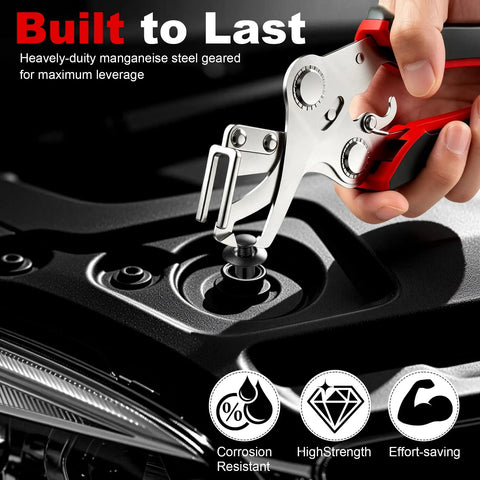 Close-up of Pro Grade Car Clip Pliers for Auto Trim and Panel Fasteners Removal in use on a car dashboard