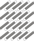 Top Grade 20-Pack Extension Springs 0.02 By 0.16 By 0.98 Inches Made From Premium 304 Stainless Steel, arranged neatly.