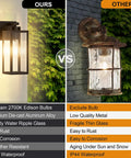 Comparison of Two Pack Black Outdoor Wall Lanterns With Clear Glass Shade For Entryway with another wall sconce style