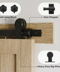 Heavy Duty Top Mount Sliding Barn Door Hardware Kit 6 Ft Track For Single Door Use with quiet roller hangers, close-up view