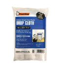 Package of Frost King Medium Weight Clear Polyethylene Drop Cloths 3 Pack 9 By 12 Feet 1 Mil Thick for painting and storage.
