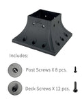 Beefy Aluminum Deck Post Base Cover Flange With Screws For 4x4 Posts Fits 3.5x3.5 Actual Black showing included screws set