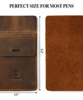 Mens Pocket Protector Full Grain Leather Heavy Duty Pen Holder For Shirts And Lab Coats Holds Six Pens Pointers And Cards