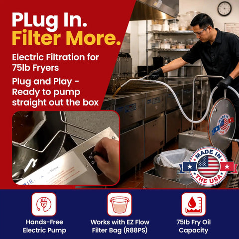 Commercial Electric Fryer Oil Filter System With Fry Powder Included Handles 75 Lb Grease Loads Portable Filtration Cart Saves Serious Dough Keeps Your Food Truck Or Restaurant Rolling