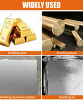 Image showing bars of gold, brass rods, aluminum sheets, and tin foil used with Beastly 1 To 3 Kg Gold Melting Furnace With 2102F Electric Heat Graphite Crucible Included Gold Melting Kit For Jewelry Casting And Refining Gold Silver Copper And Aluminum.