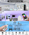 Collage showcasing Six Inch Smart Can Light Bundle With RGBW Multicolor And Tunable White 2700K To 6500K 4 Pack Dope Recessed LED Downlights.