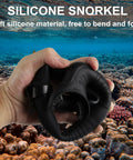 Silicone Snorkel For Diving And Snorkeling With Flexible Foldable Tube Pro Grade For Divers Fishing Underwater Hockey And Scuba Enthusiasts Enlarged Diameter For Smoother Breathing Durable Black Design in hand