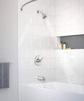 Bathroom with Tub And Shower Faucet Trim With Single-Handle, 1-Spray Showerhead, Polished Chrome Finish, 1.5 GPM Flow