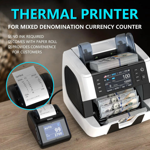 Money Counter Machine For Mixed Denominations With Serial Number Tracking And Multi Currency Counterfeit Detection