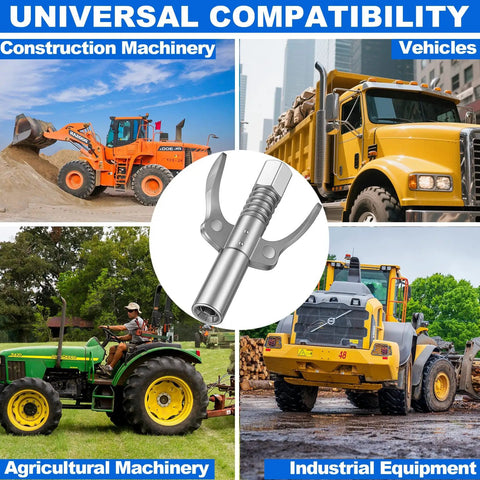 Heavy Duty Double Handle Grease Gun Coupler With Six Claw Quick Lock No Spill Leak Proof Fittings for machinery and vehicles