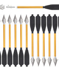 6.7 Inch Crossbow Bolts For 50 To 80 Lb Crossbows Yellow Target Practice Arrows With Metal Tips And Plastic Shafts, full set view