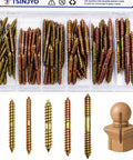 100 Piece Hanger Bolt Set with Double Ended Screws for Woodworking and Furniture Assembly, M6x40 to M8x80 in zinc with storage box