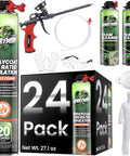 Heavy Duty Closed Cell Spray Foam Insulation Kit For 480 Square Feet shows dual tip gun, spray foam cans, and safety gear essential for DIY insulation.