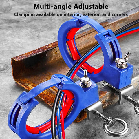 Beefy Heavy Duty Cable Tray Roller Guide For Easy Wire Laying And Pulling In Construction Projects Pro Grade Seamless Cable Routing With 65mm Opening And Reinforced Stainless Steel Clamps in use on metal beam