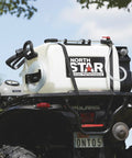 ATV Boomless Broadcast And Spot Sprayer With 16 Gallon Tank 2.2 GPM On Demand 70 PSI 12V Power mounted on ATV