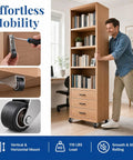Heavy Duty Vertical Track Roller Wheels With Soft Rubber Coating, Fixes Drooping Barn Doors Fast, Silent Rolling Low Profile Casters for drawers shown on furniture.