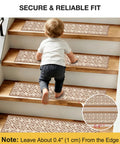 Child climbing steps with Non Slip Stair Treads Tape Set Of 15 7 By 30 Inches For Indoor Outdoor Steps Elder Safe Grippy Strips