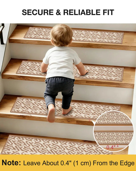 Child climbing steps with Non Slip Stair Treads Tape Set Of 15 7 By 30 Inches For Indoor Outdoor Steps Elder Safe Grippy Strips
