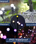 Image showing IP65 waterproof Solar Starburst Garden Lights Set Of 4 That Sway With The Breeze Color Changing RGB Outdoor Decor.