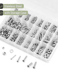 Stainless Steel Fastener Kit With 810 Pieces Nuts Bolts And Washers For DIY Projects in storage case