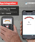 Concrete Moisture Encounter CME5 Meter For Quick Non Destructive No Guesswork Reading Of Moisture Content In Concrete Floors Slabs And Screeds ASTM F2659 Compliant Accurate Gravimetric Baseline Testing app screen