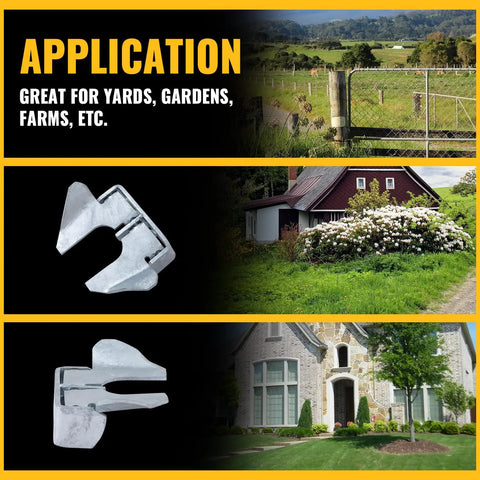 Wall Mount Butterfly Gate Latch For 1-3/8 To 1-5/8 Inch Frames, Gate Fork Lock With Padlock Hole, shown in garden and home settings