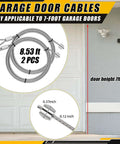 ElaraBerry Garage Door Repair Kit With 17 Inch Torsion Spring Winding Rods, 8 Ft Heavy Duty Cables, And Ten Smooth Nylon Rollers Featuring 6200 Zz Bearings For Quick Home Fixes. garage cables 8.53 ft for 7-foot door