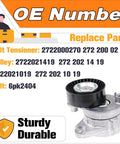 Top Tier Engine Drive Belt Tensioner And Idler Pulley Kit That Fits C230 C280 C300 C350 CLK350 E350 G450 Ml350 Ml550 S550 Slk350 And Lk350 For 2005 To 2011 Models Perfect Fit Replace Oem Parts No Worries with Mercedes belt tensioner and 6PK2404 pulley