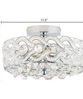 Dope Glam Ceiling Light Fixture Featuring Braided Nickel And Crystal Accents Semi Flush Mount dimensions 11.5 by 11.5 by 6 inches