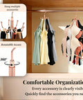 Rotating Rose Gold Closet Hangers For Bras Tanks Belt Ties 360 Degree Swivel Hook Multi Purpose Wardrobe Storage System holding bras and tanks
