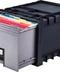 Heavy Duty Archive Drawer With Lock, Letter Size 18 Inch Plastic Storage Unit, Stackable Up To 10 High, Moisture Resistant