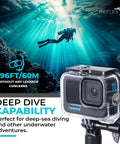 Underwater Dive Housing For GoPro Hero 9 10 11 12 13 Up To 60M Depth Waterproof Case Dope With Anti Fog Clear View "Deep Dive Capability"
