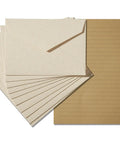 Rustic Ivory White Letter Set With Jute String Seals, 20 Premium Writing Papers And 10 Heavyweight Envelopes, 4 X 6 Inches, 250Gsm Thick Paper
