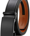 Mens Leather Ratchet Belt With Easy Release Buckle Adjustable Fit Up To One Fifth Inch Increments 35mm Wide Durable Everyday Belt